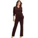 Plus Size Women's Velour Jogger Set by Roaman's in Chocolate (Size 14/16)