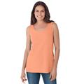 Plus Size Women's Scoopneck Tank by Woman Within in Orange Melon (Size 5X) Top