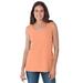 Plus Size Women's Scoopneck Tank by Woman Within in Orange Melon (Size 5X) Top