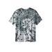 Plus Size Women's Lightweight Tie-Dye Crewneck Tee by KingSize in Grey Tie Dye (Size 3XL)