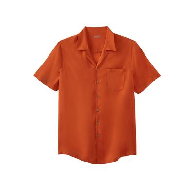 Plus Size Women's KS Island Solid Camp Shirt by KS Island in Paradise Orange (Size 5XL)