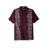 Plus Size Women's Short Sleeve Island Shirt by KS Island in Deep Purple Leaf (Size 4XL)