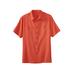 Plus Size Women's Short-Sleeve Linen Shirt by KingSize in Light Coral (Size 8XL)