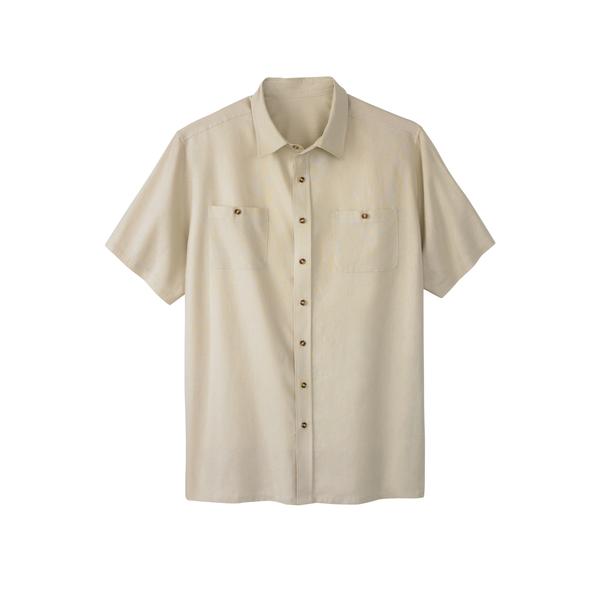 plus-size-womens-short-sleeve-linen-shirt-by-kingsize-in-stone--size-2xl-/