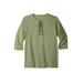 Plus Size Women's Gauze Lace-Up Shirt by KingSize in Sage Green (Size 5XL)