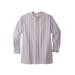 Plus Size Women's Gauze Mandarin Collar Shirt by KingSize in Dark Salmon Stripe (Size 5XL)