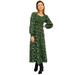 Plus Size Women's Smocked Bodice Tiered Midi Dress by ellos in Green Vine Ditsy (Size 26/28)