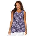 Plus Size Women's Monterey Mesh Tank by Catherines in Vintage Lavender Bias Stripe (Size 4X)