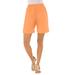 Plus Size Women's Soft Knit Short by Roaman's in Orange Melon (Size 4X)