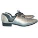Nine West Shoes | Nine West Women's Watervelt Flats Silver Leather Metallic Oxford Flats W Laces | Color: Black/Silver | Size: 9.5