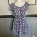 Jessica Simpson Dresses | Jessica Simpson Cold Shoulder Floral Print Midi Dress Size Small Flare | Color: Blue/White | Size: S