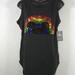Disney Tops | New Disney Black Sleeveless Pull-Over Cotton Tank Top Women - Size M -Nwt | Color: Black/Red | Size: M