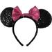 Disney Accessories | Disney Minnie Mouse Sequin Ear Headband | Color: Black/Pink | Size: Os