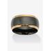 Stainless Steel Black and Gold Ion Plated Wedding Band Ring by PalmBeach Jewelry in Stainless Steel (Size 15)