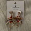 Kate Spade Jewelry | Kate Spade Winter Wonderland Carousel Stud Earrings In Gold | Color: Gold/Red | Size: Os