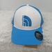 The North Face Accessories | North Face Hat Adjustable Blue White Logo Mudder Trucker Patch Mesh Back | Color: Blue | Size: Os