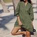 Zara Dresses | Nwt Green Short Dress With Open Work Embroidery Size M | Color: Green | Size: M