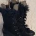 Coach Shoes | Coach Black Leather, Suede, Faux Fur Lizbet Boots Made In Italy Size 10 Euc | Color: Black | Size: 10