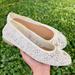 American Eagle Outfitters Shoes | American Eagle White Lace Flats Slip On Shoes | Color: Tan/White | Size: 4