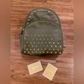 Michael Kors Bags | Michael Kors Pebble Leather Studded Backpack Olive Green | Color: Gold/Green | Size: Os