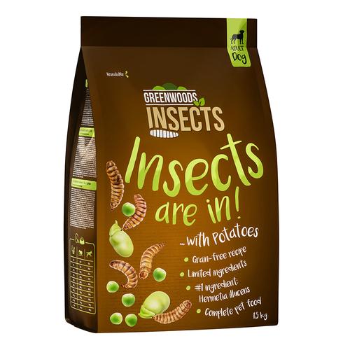 6 kg Insekten mit Kartoffeln, Erbsen und Favabohnen Greenwoods Insects Hundetrockenfutter