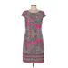 Karin Stevens Casual Dress - Shift Scoop Neck Short sleeves: Pink Dresses - Women's Size Large