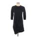 Trafaluc by Zara Casual Dress - Mini High Neck 3/4 sleeves: Black Print Dresses - Women's Size Small