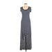 BCBGMAXAZRIA Casual Dress - Maxi: Blue Stripes Dresses - Women's Size Medium