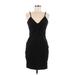 H&M Cocktail Dress - Party V-Neck Sleeveless: Black Print Dresses - Women's Size Medium
