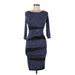 Bailey 44 Casual Dress - Bodycon: Blue Solid Dresses - Women's Size Medium