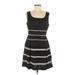 Ann Taylor Cocktail Dress - A-Line: Black Print Dresses - Women's Size 6