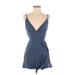 She + Sky Casual Dress: Blue Dresses - Women's Size Small