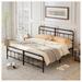 August Grove® Braelie Platform Bed Metal in Brown/Gray | 43.11 H x 76.38 W x 82.68 D in | Wayfair 093F624EC84F41D7A18DEBB98A9E200E