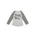 Long Sleeve T-Shirt: Gray Color Block Tops - Kids Boy's Size X-Large