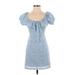 Sundae Muse Casual Dress - A-Line: Blue Print Dresses - Women's Size 6