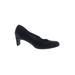 Stuart Weitzman Heels: Slip-on Chunky Heel Classic Black Solid Shoes - Women's Size 9 - Round Toe