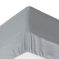 Drap-housse grand bonnet 180x200x32 gris galet en coton