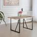 Rectangular MDF Dining Table For 4-6 Person, With 1.5" Wood Tabletop and Metal Legs, For Kitchen Dining Living Room