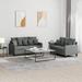 vidaXL Sofa Set with Cushions Sectional Sofa Couch Armchair Dark Gray Fabric