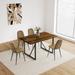 MDF Dining Table and Dining Chairs Set of 4,Wooden Kitchen Table Set,Metal Base & Legs,Dining Room Table and Linen Chairs