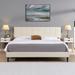 King Size Fabric Upholstered Platform Bed with Headboard