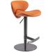 Grondin Modern Style Height Adjustable Bar Stool with PU Leather and Stainless Steel Frame, Swivel Pub Stool with Footrest