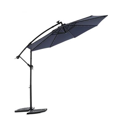 10 FT outdoor sunshade umbrella, half of the courtyard sunshade umbrella for sun and rain protection, with LED lights