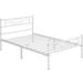 Yaheetech Metal Platform Bed Frame with Underbed Storage Bed Frame with Cloud-inspired Design Headboard