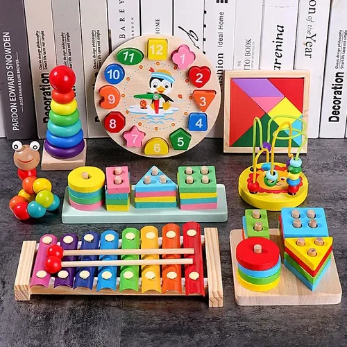 Montessori Pädagogisches Baby Holz Spielzeug 3D Puzzles Für Kinder Kind Spiele Pädagogisches
