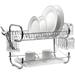 J&V TEXTILES Dish Drying Rack, Stainless Steel 2-Tier Dish Rack with Utensil Holder, Cutting Board Holder and Dish...