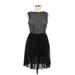 American Apparel Cocktail Dress - Fit & Flare: Black Jacquard Dresses - Women's Size Medium