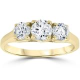 Pompeii 1ct Three Stone Diamond Engagement Womens Anniversary Ring 14k Yellow Gold