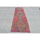 Turkish Rug Runner Rug Vintage Herki Rug Antique Carpet 37x119 inches Pink Rug Outdoor Rug Kitchen Carpet Handmade Hallway Rugs 9799