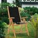 Teak Wood California Outdoor Patio Reclining Chair with Black Batyline Sling